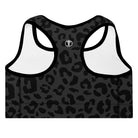 Striking Gray Leopard Padded Sports Bra - Funfitti Apparel