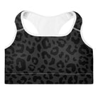 Striking Gray Leopard Padded Sports Bra - Funfitti Apparel