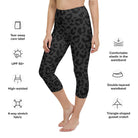 Striking Gray Leopard Yoga Capri Leggings - Funfitti Apparel