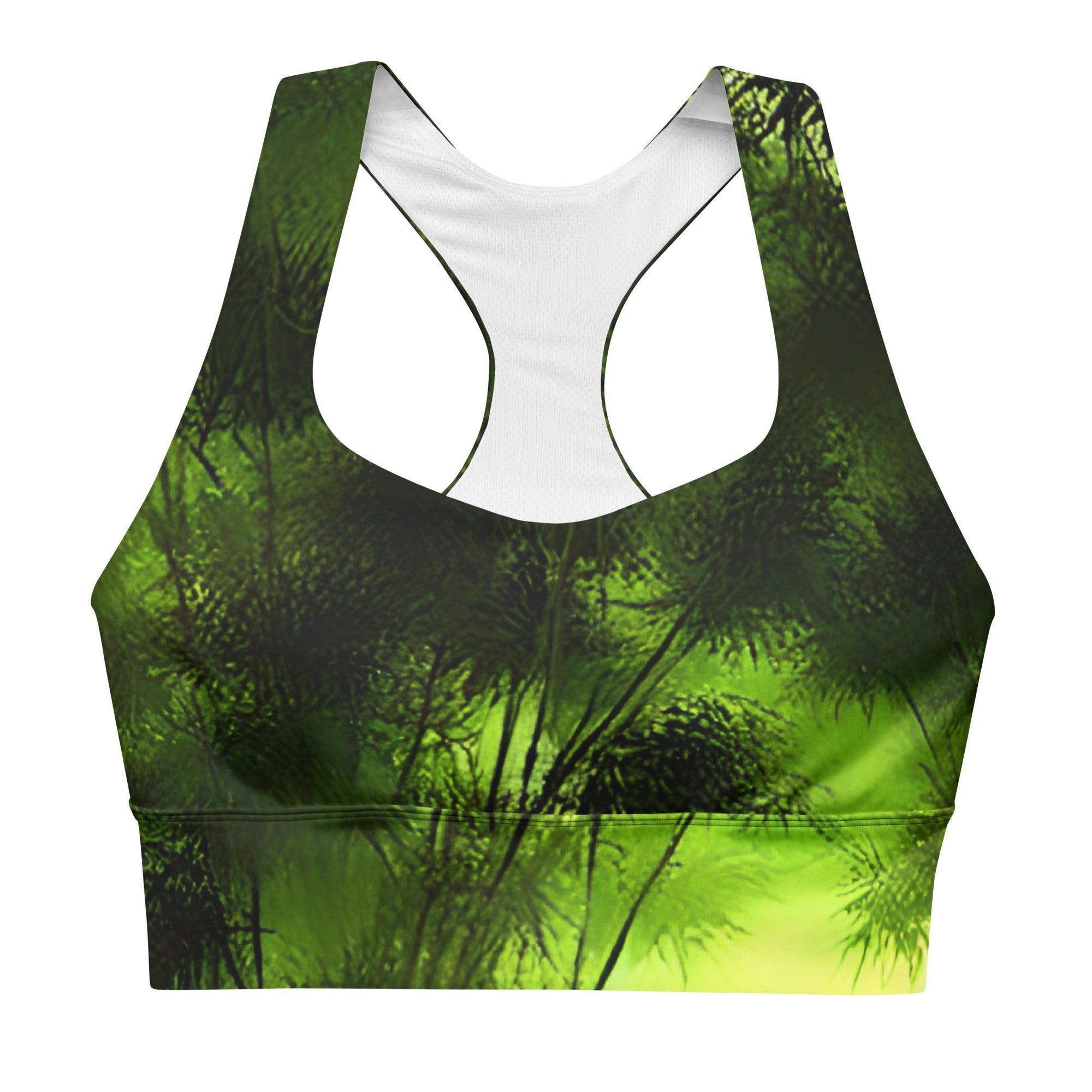 Green with Camo Longline Sports Bra –