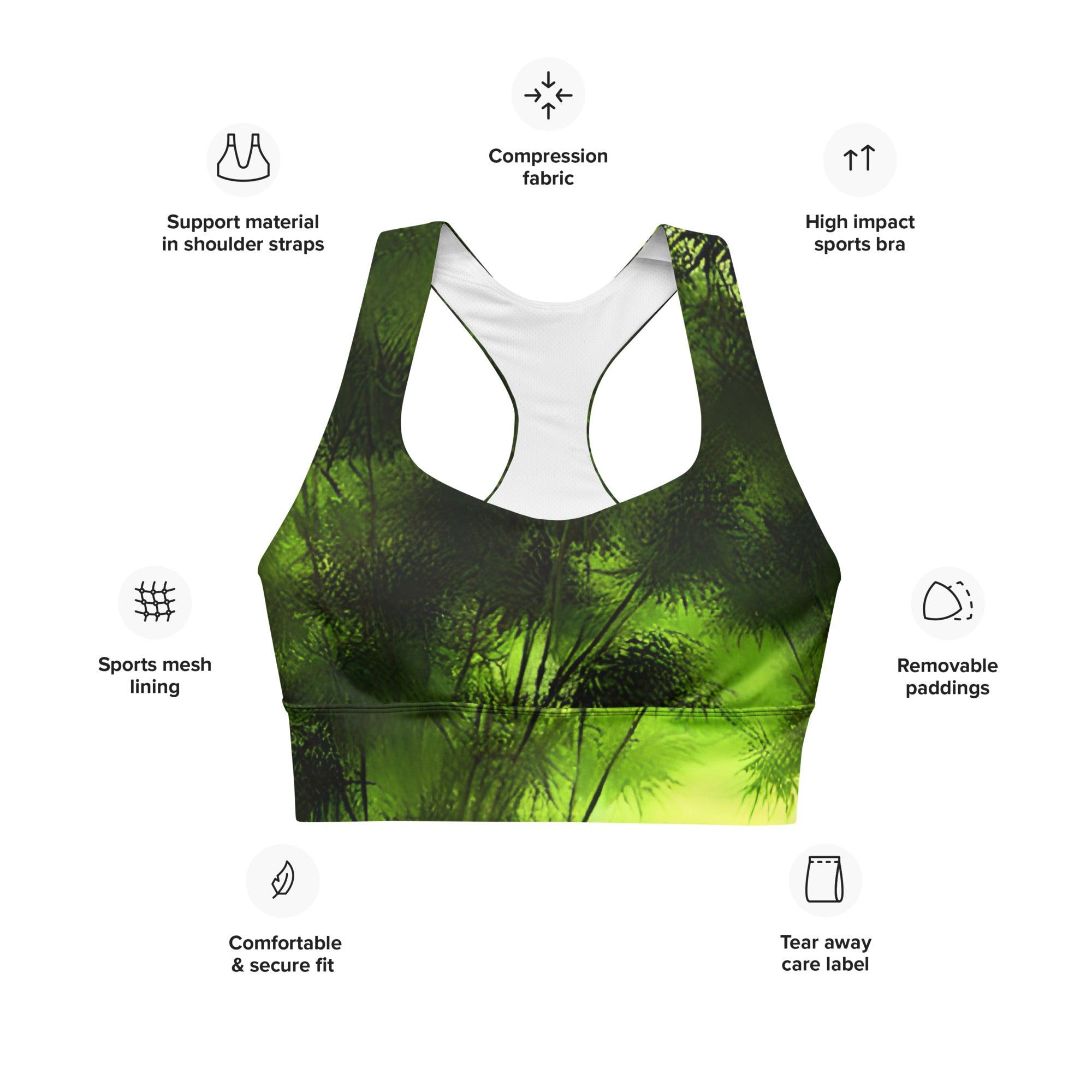 Swaying Bamboo Longline sports bra - Funfitti Apparel