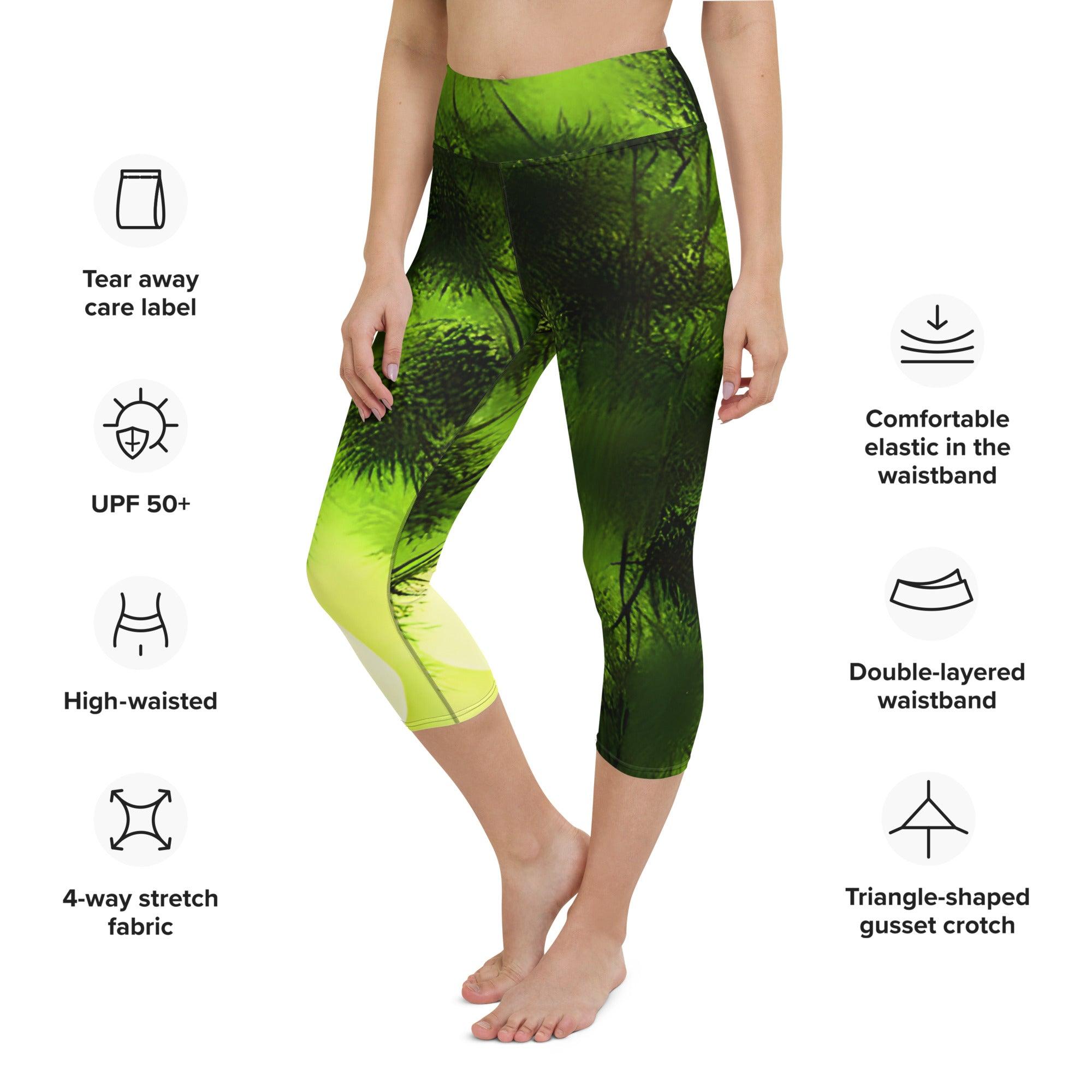 Swaying Bamboo Yoga Capri Leggings - Funfitti Apparel