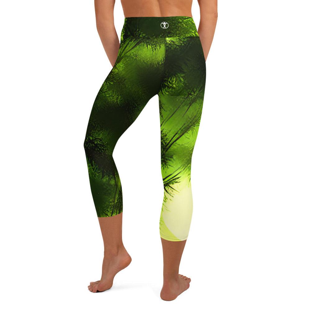 Swaying Bamboo Yoga Capri Leggings - Funfitti Apparel