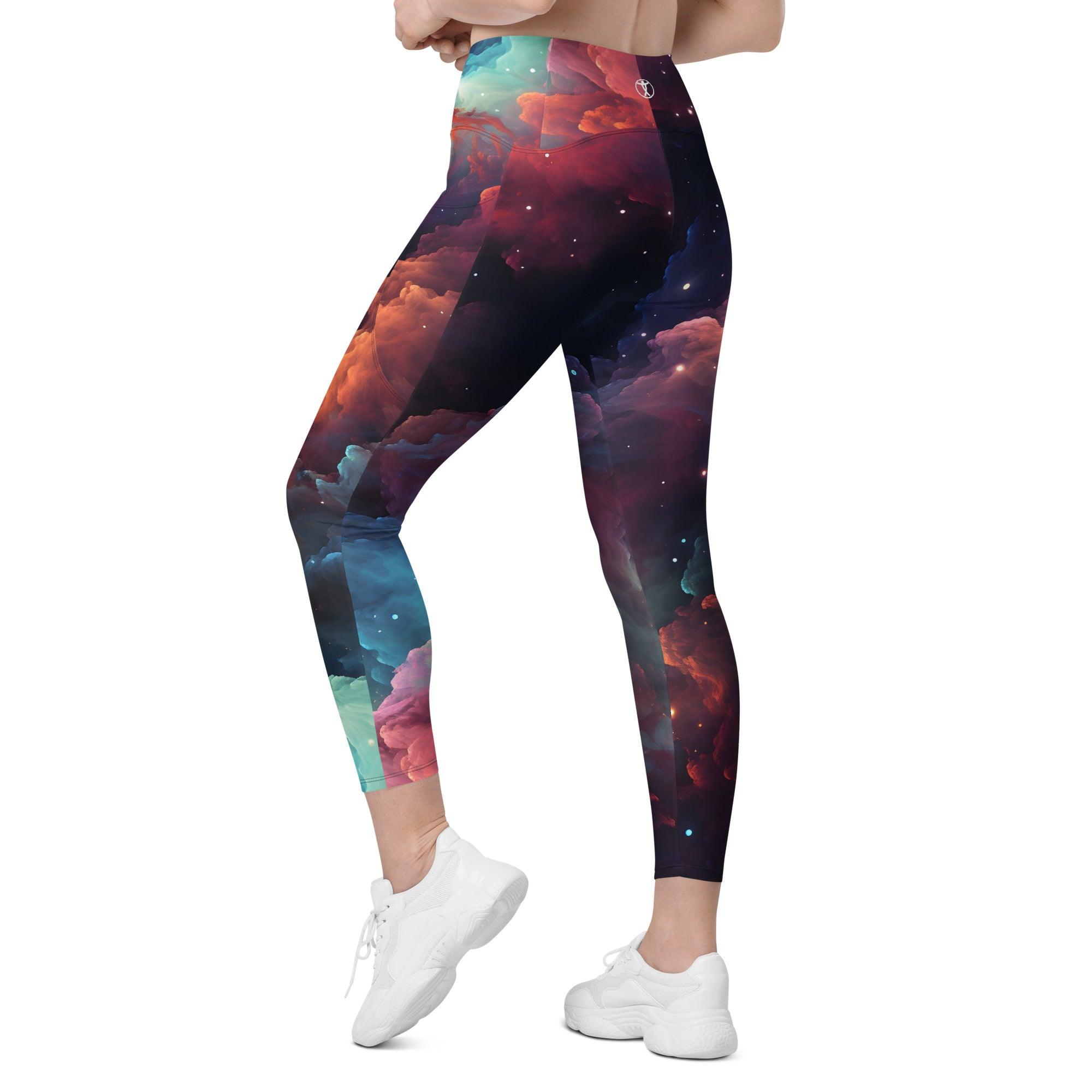 Swirling Galaxy Leggings with pockets - Funfitti Apparel