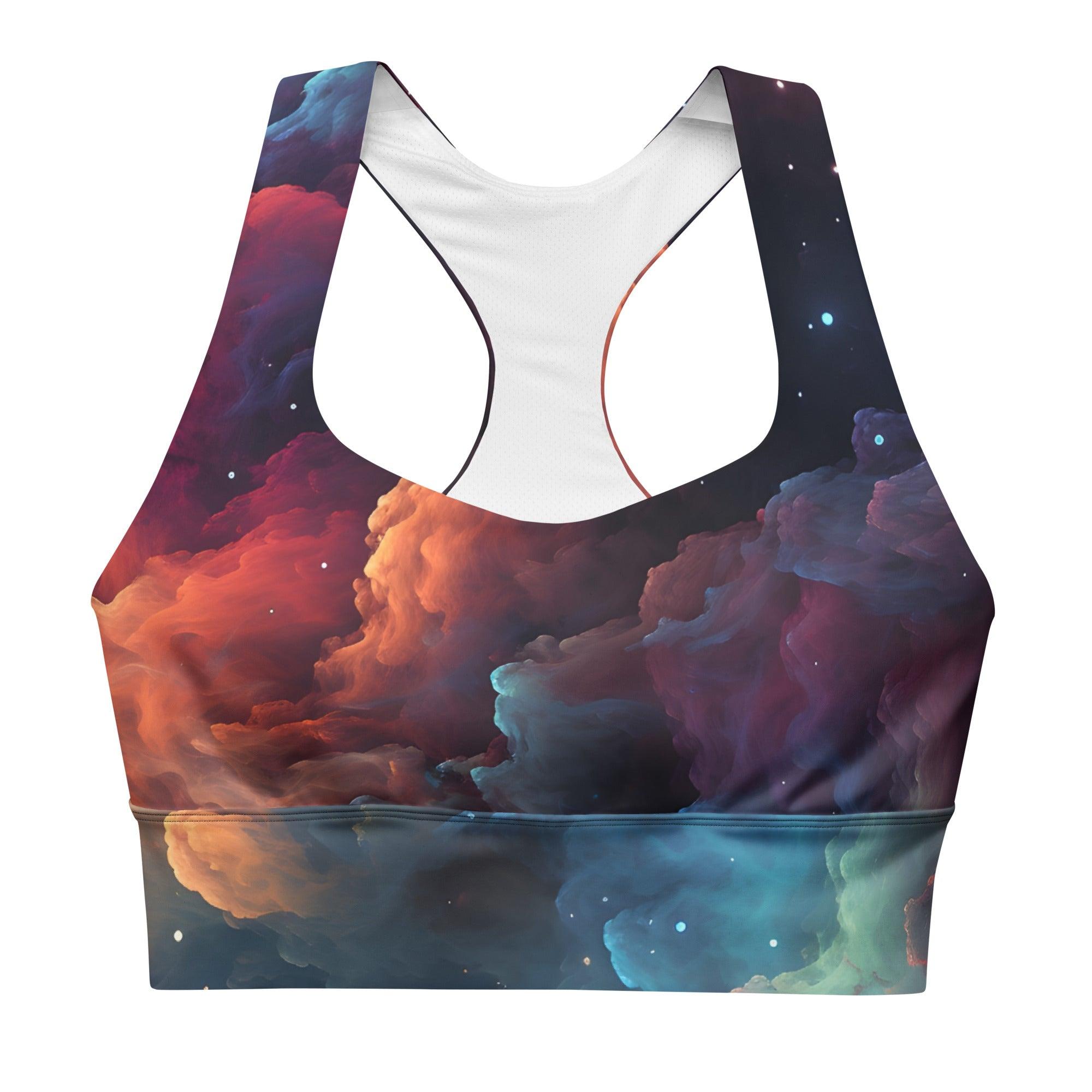 Swirling Galaxy Longline sports bra - Funfitti Apparel