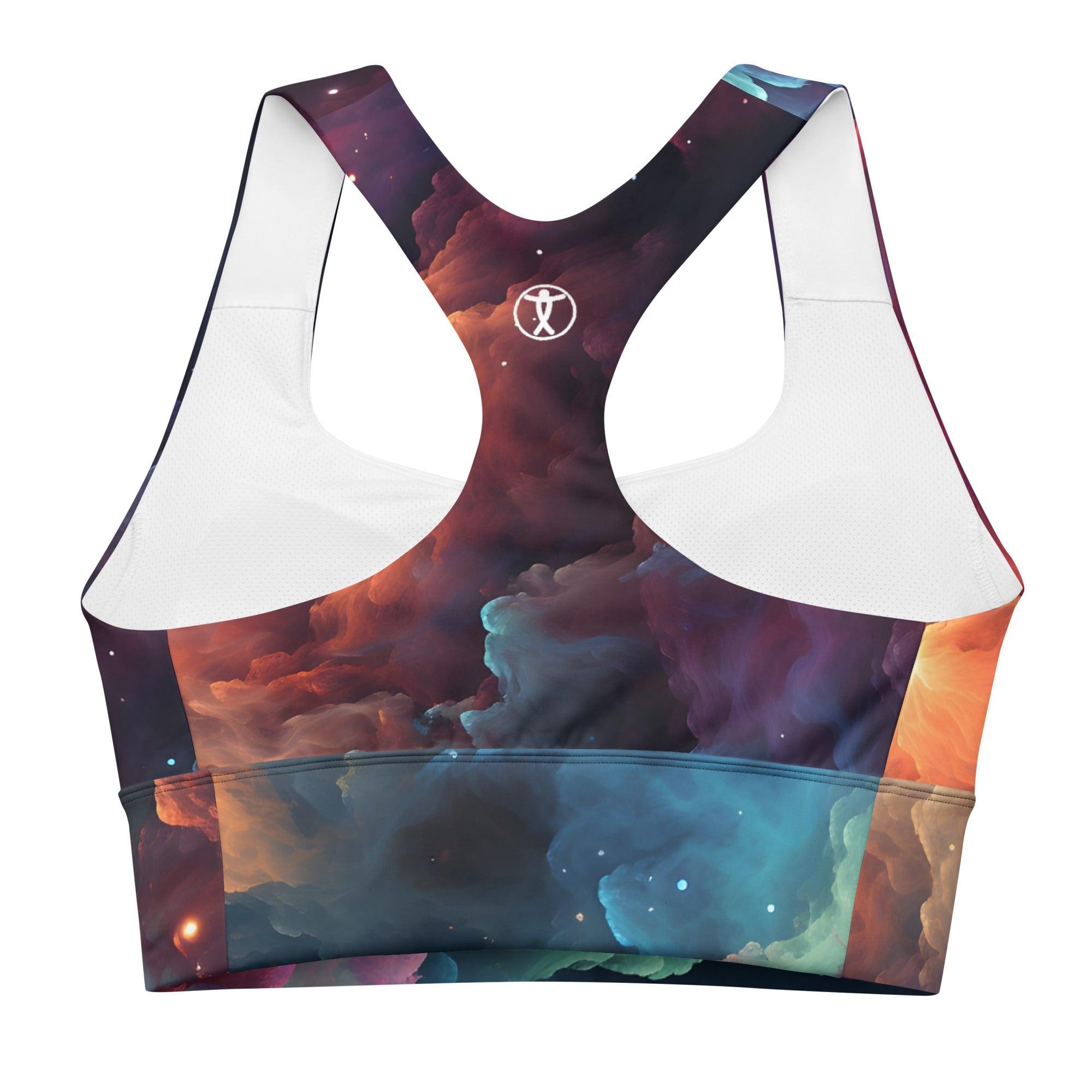 Swirling Galaxy Longline sports bra - Funfitti Apparel