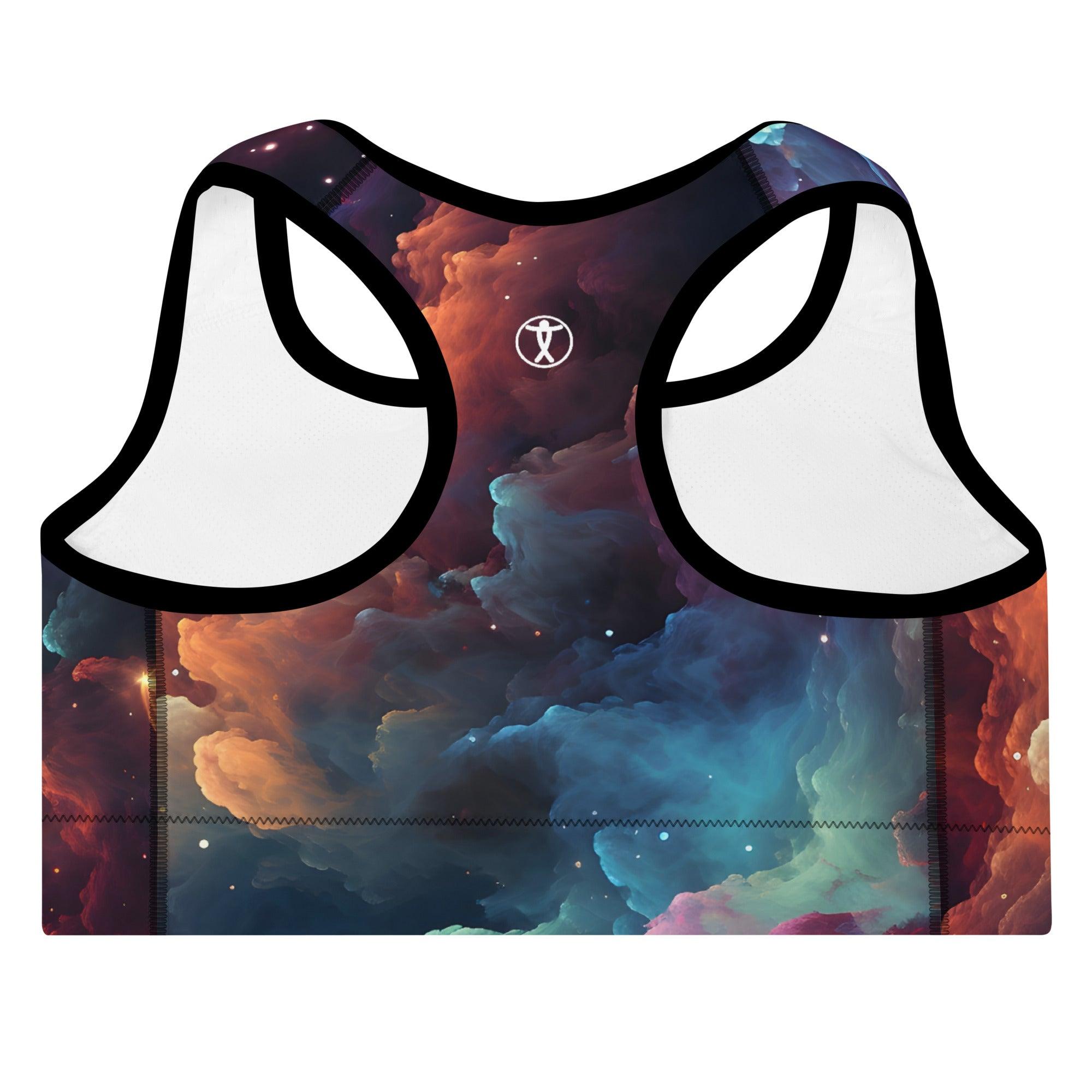 Swirling Galaxy Padded Sports Bra - Funfitti Apparel