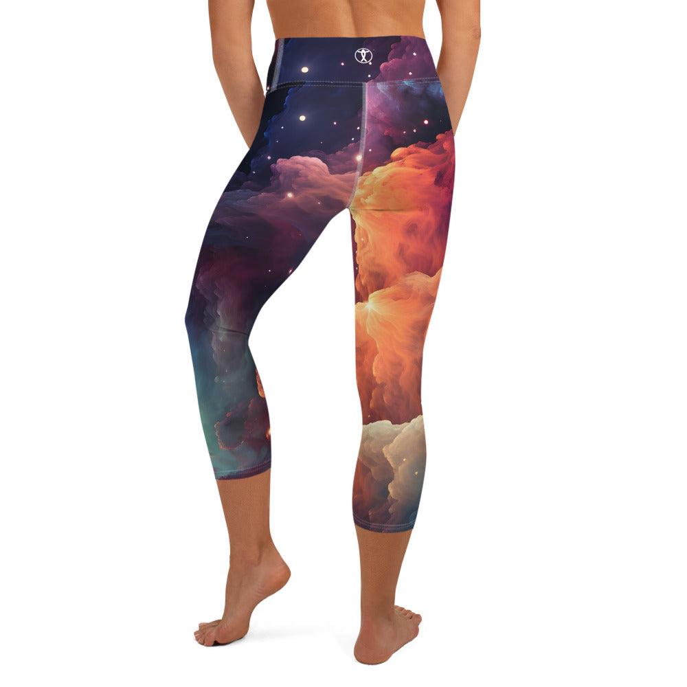 Swirling Galaxy Yoga Capri Leggings - Funfitti Apparel