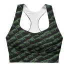 Tenacious Green Gator Longline sports bra - Funfitti Apparel