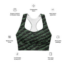 Tenacious Green Gator Longline sports bra - Funfitti Apparel