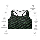 Tenacious Green Gator Padded Sports Bra - Funfitti Apparel