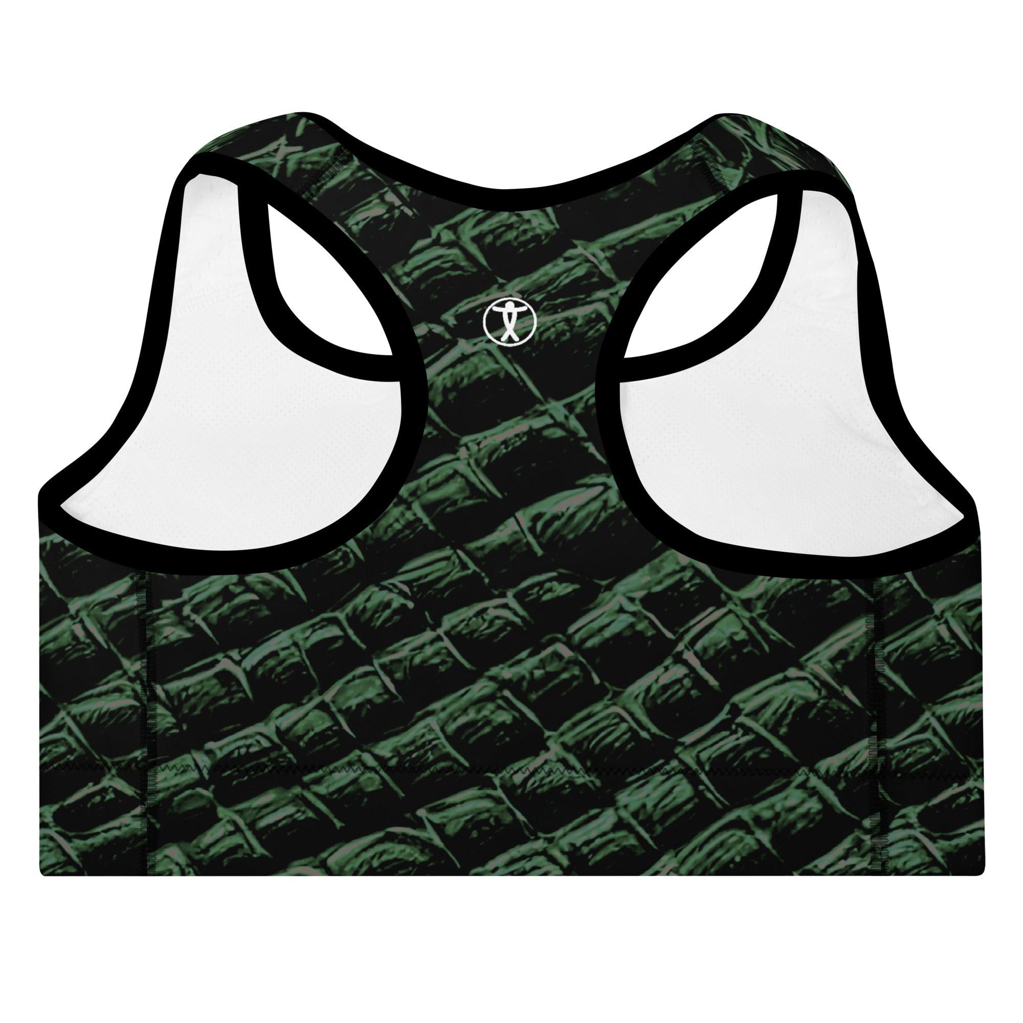 Tenacious Green Gator Padded Sports Bra - Funfitti Apparel