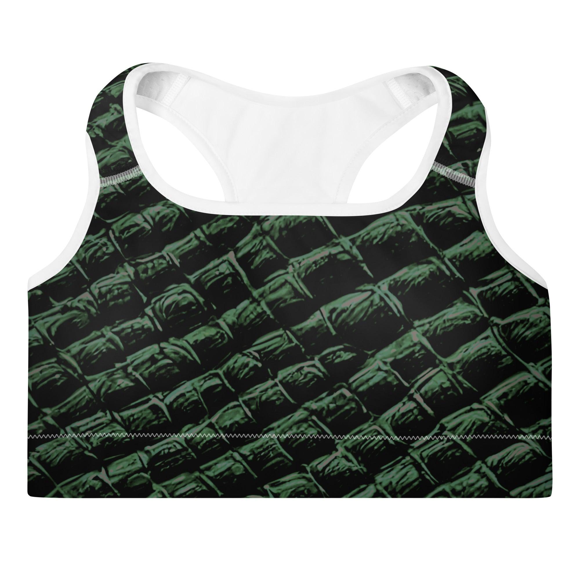 Tenacious Green Gator Padded Sports Bra - Funfitti Apparel