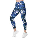 Watercolor Snowflake Leggings with pockets - Funfitti Apparel