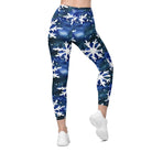 Watercolor Snowflake Leggings with pockets - Funfitti Apparel