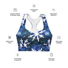 Watercolor Snowflake Longline sports bra - Funfitti Apparel